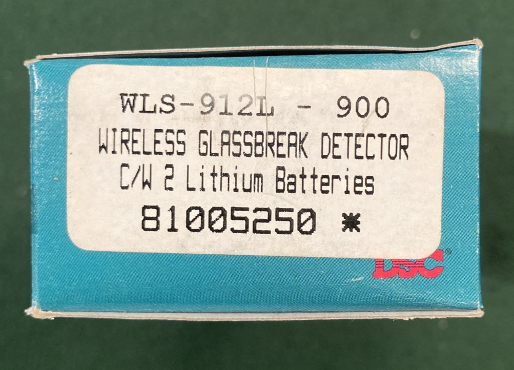 DSC Wireless Glassbreak Detector 900MHz WLS912L (NEW)