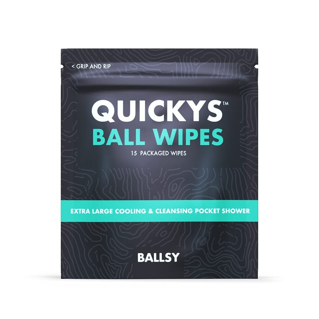 1 Case of 270 Packs Ballsy Quickys Ball Wipes Hygiene Ballsy 15 Wipes Per Bag,
