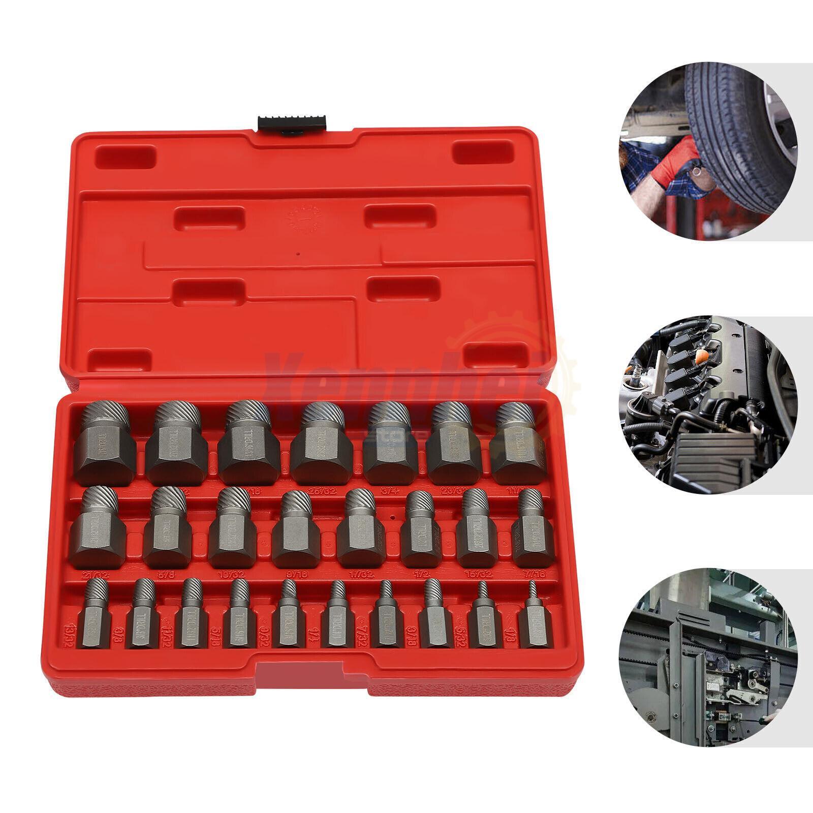 25Pcs Screw Extractor Set Hex Head Multi-Spline Easy Out Bolt Extractor Set New