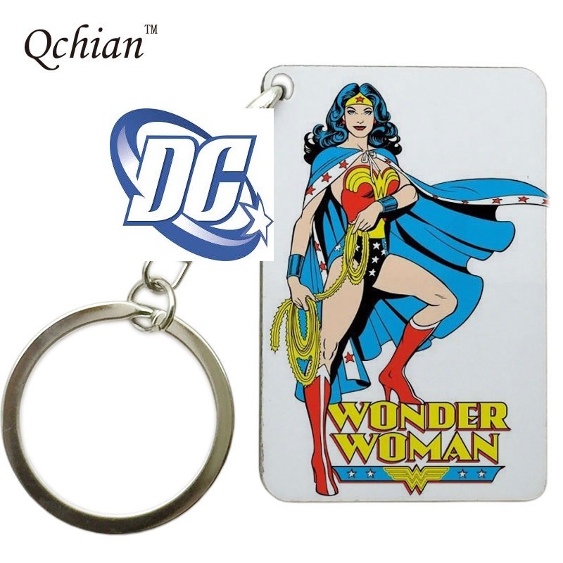 DC Comics Retro Wonder Woman Square comic book style Key chain cosplay