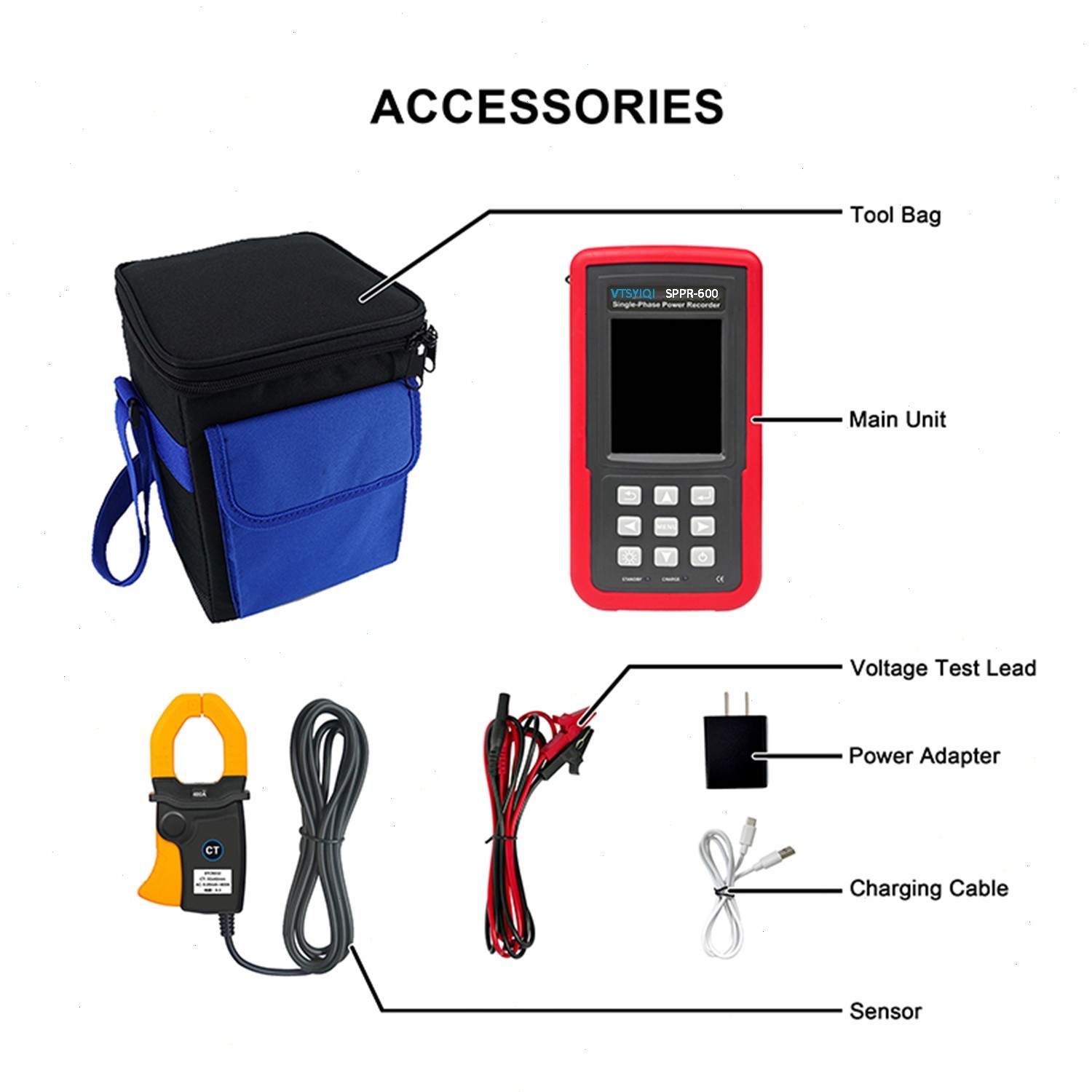 Single Phase Voltage Current Power Data Logger with Voltage Range 0.01V ~ 600V