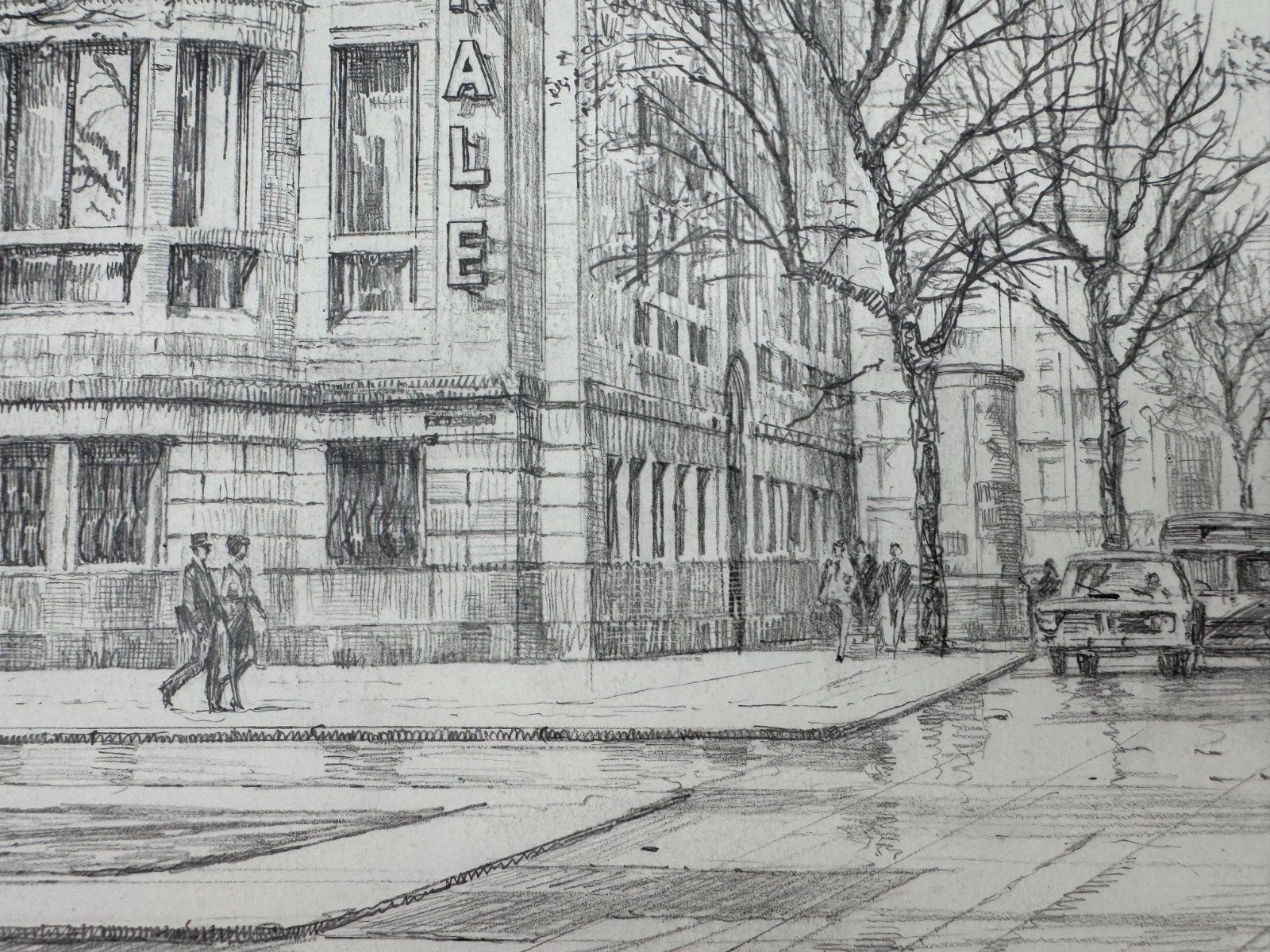 * HEINZ WEHLISCH DRAWING BADISCHE KOMMUNALE STATE BANK SIGNED