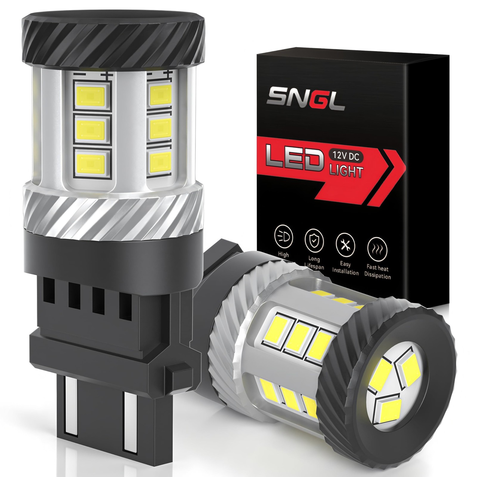 SNGL 2026 Upgraded 3157 LED Bulb, 600% Brightness 6000K White, Super Bright 3...