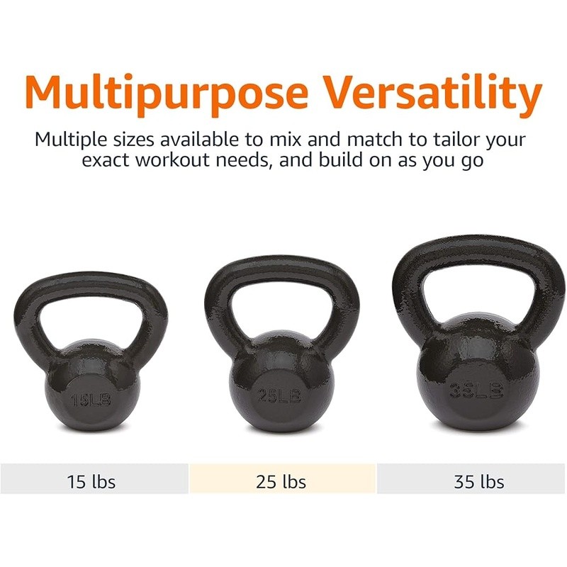 Solid Cast Iron Kettlebell Strength Training Fitness Exercise Equipment New