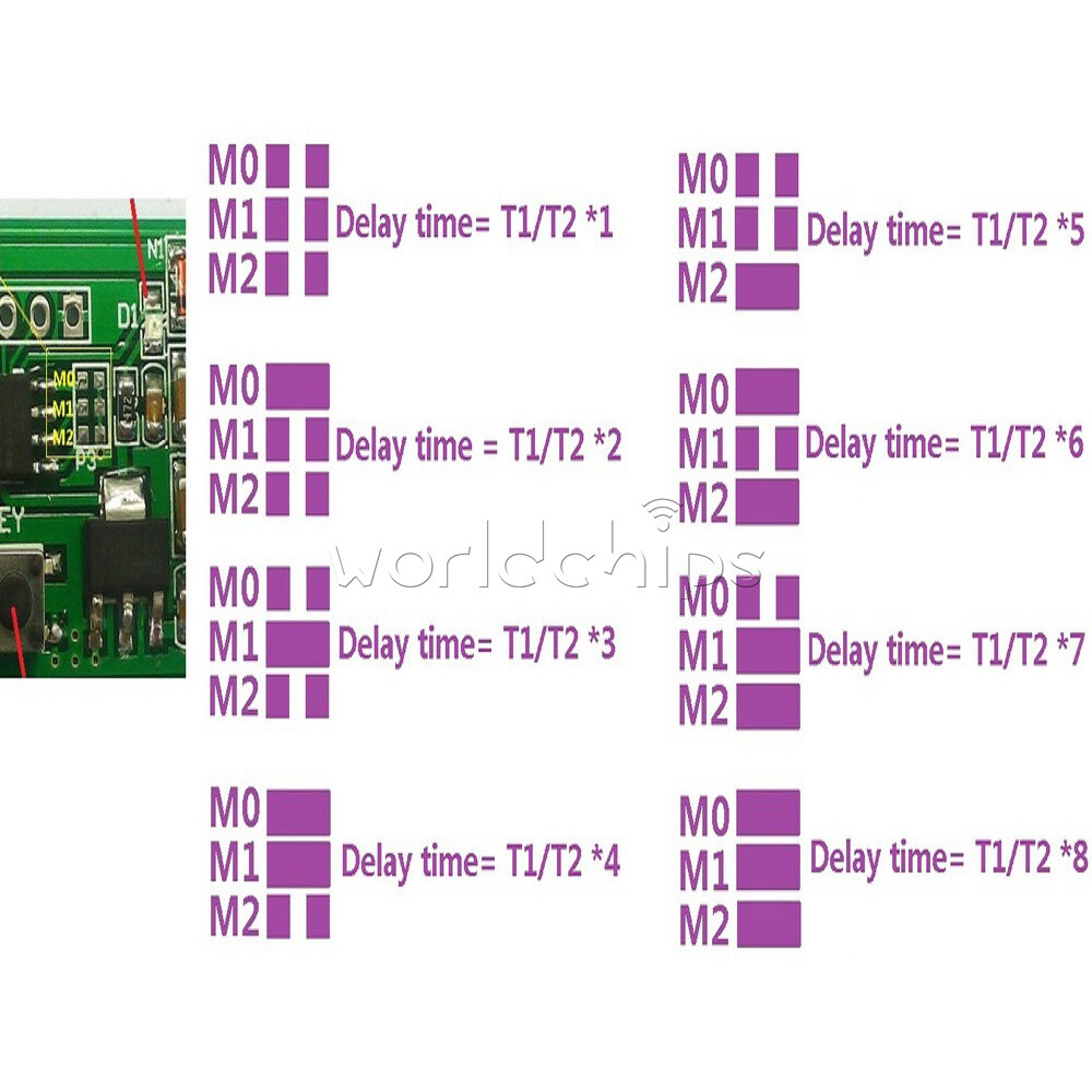 DC 5V/6V/9V/12V Motor Reversible Controller Time adjustable Delay Relay Switch