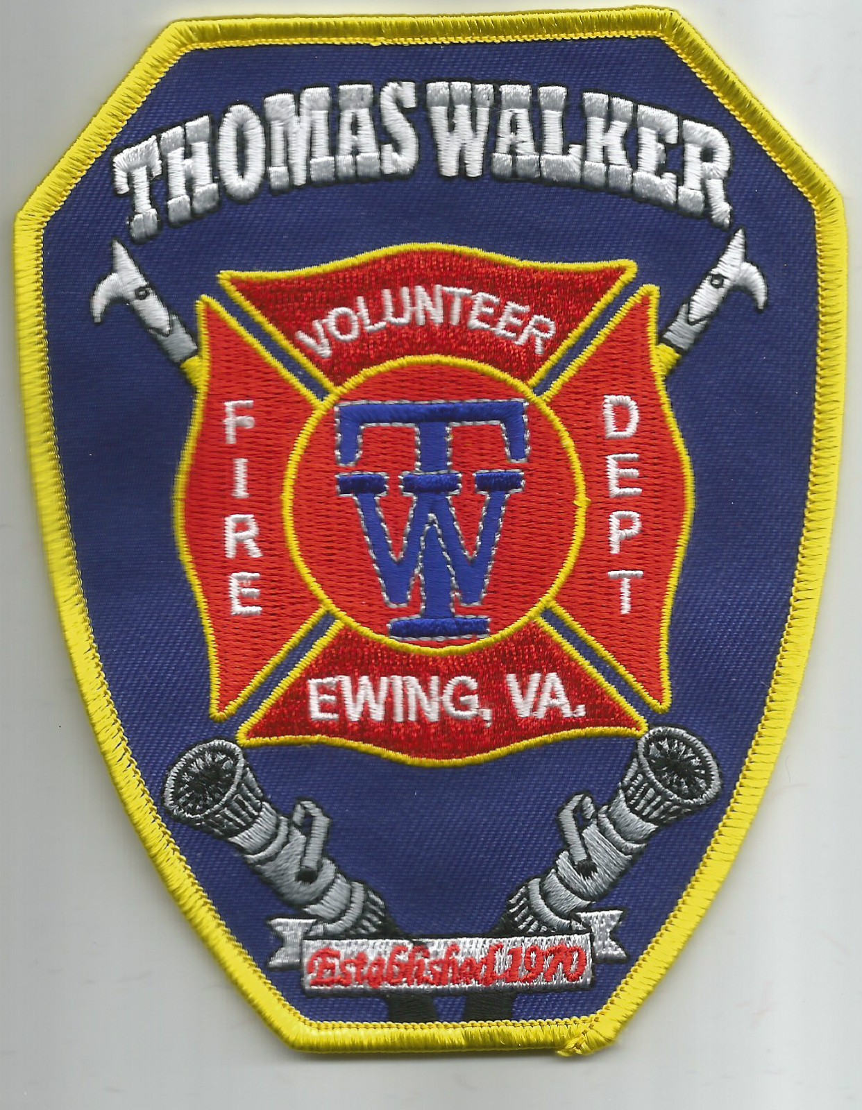 Thomas Walker - 1970 / Ewing, Virginia  (4" x 5" size)  fire patch