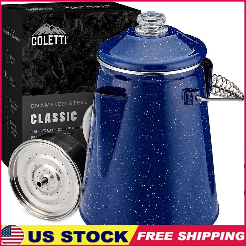 Percolator Coffee Pot Steel Camping Gear Toxin Free Heat Resistant Easy Brew New