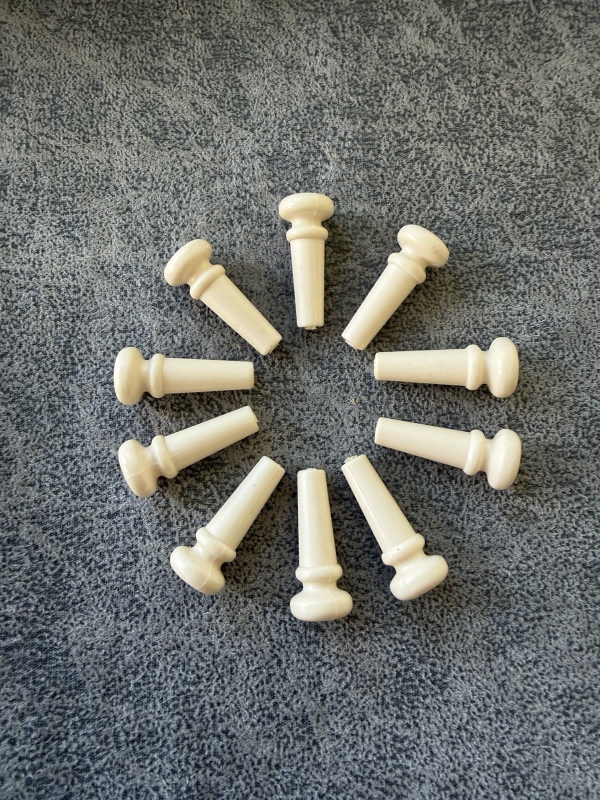 Vintage Guitar End Pins for Acoustic Guitar Pk of 10 New 60’s White Plastic