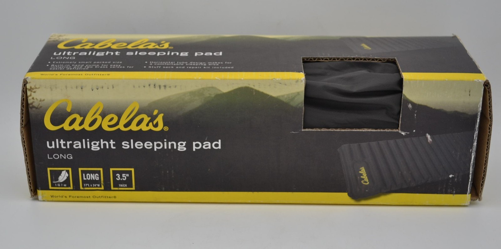 Cabela's Ultralight Sleeping Pad Long 77" x 24" Dark Gray 1lb 7oz  Stuff Sack