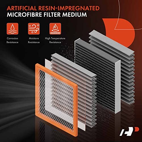 2-PC Engine & Cabin Air Filter with Activated Carbon Compatible with Ford