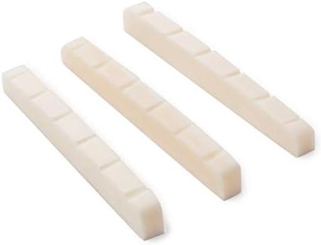 42MM Unbleached Pure Bone Nut Guitar Slotted Bone Nut For Strat Tele Electric...