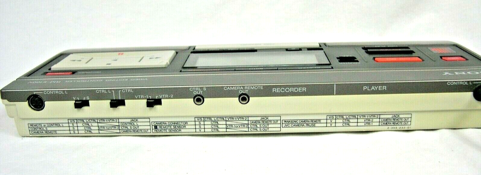 Sony RM-E100V Video Editing Controller and manual