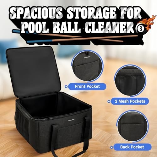 Pool Ball Cleaner Storage Bag, Compatible with Most Pool Ball Cleaner