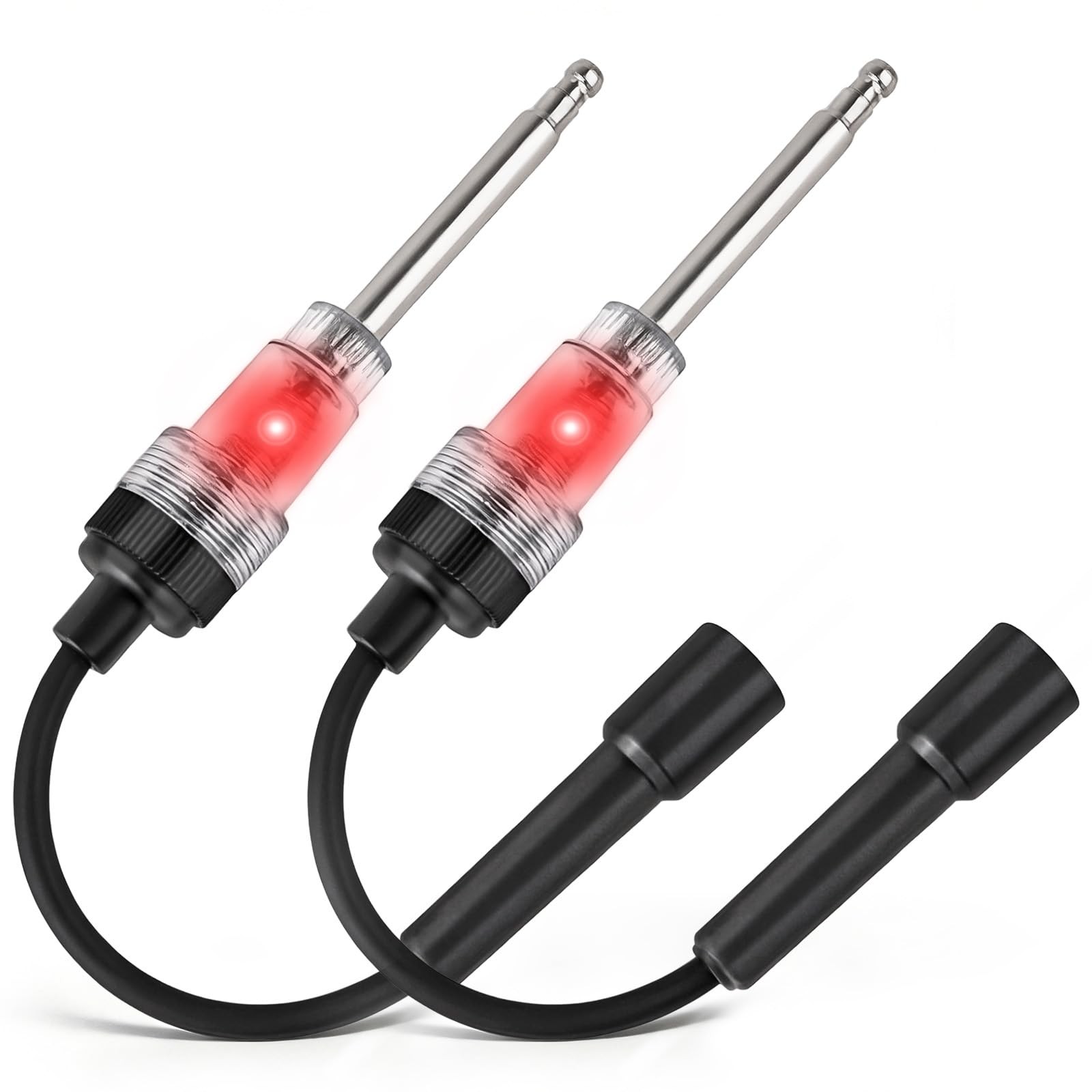 2PCS Spark Plug Tester, Inline Ignition Coil Tester Black+White