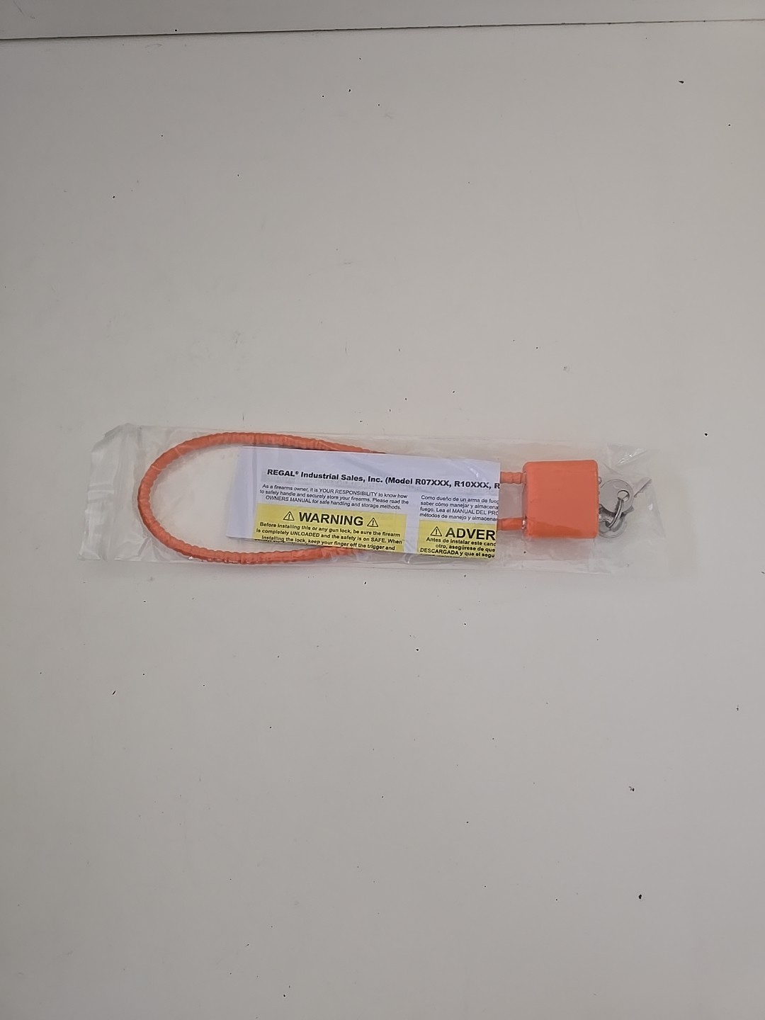 Regal Orange R15SC3 Cable Gun Lock w/2 Keys New in Package