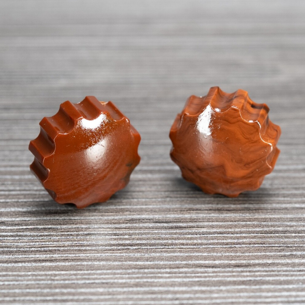 Midcentury Radio Knobs Plastic "Gear"  1940s-50s 2pc 1/4" Opening w/ Set Screw