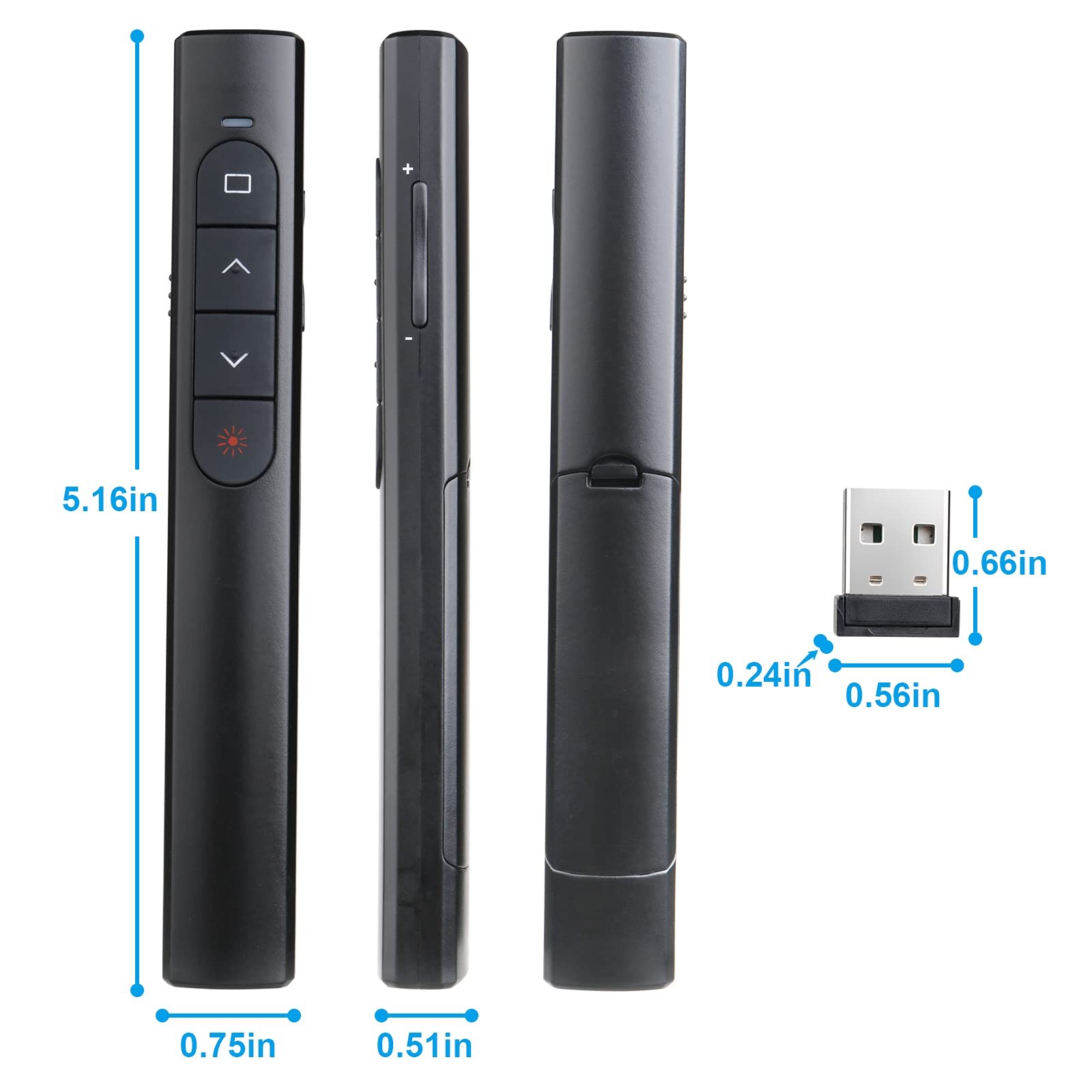Wireless Presenter Remote, Presentation Clicker with Hyperlink & Volume Remot...