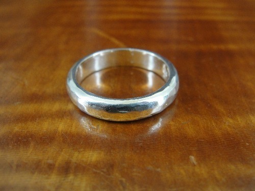 PTI Hammered Look Sterling Silver 925 Band RING Size 7