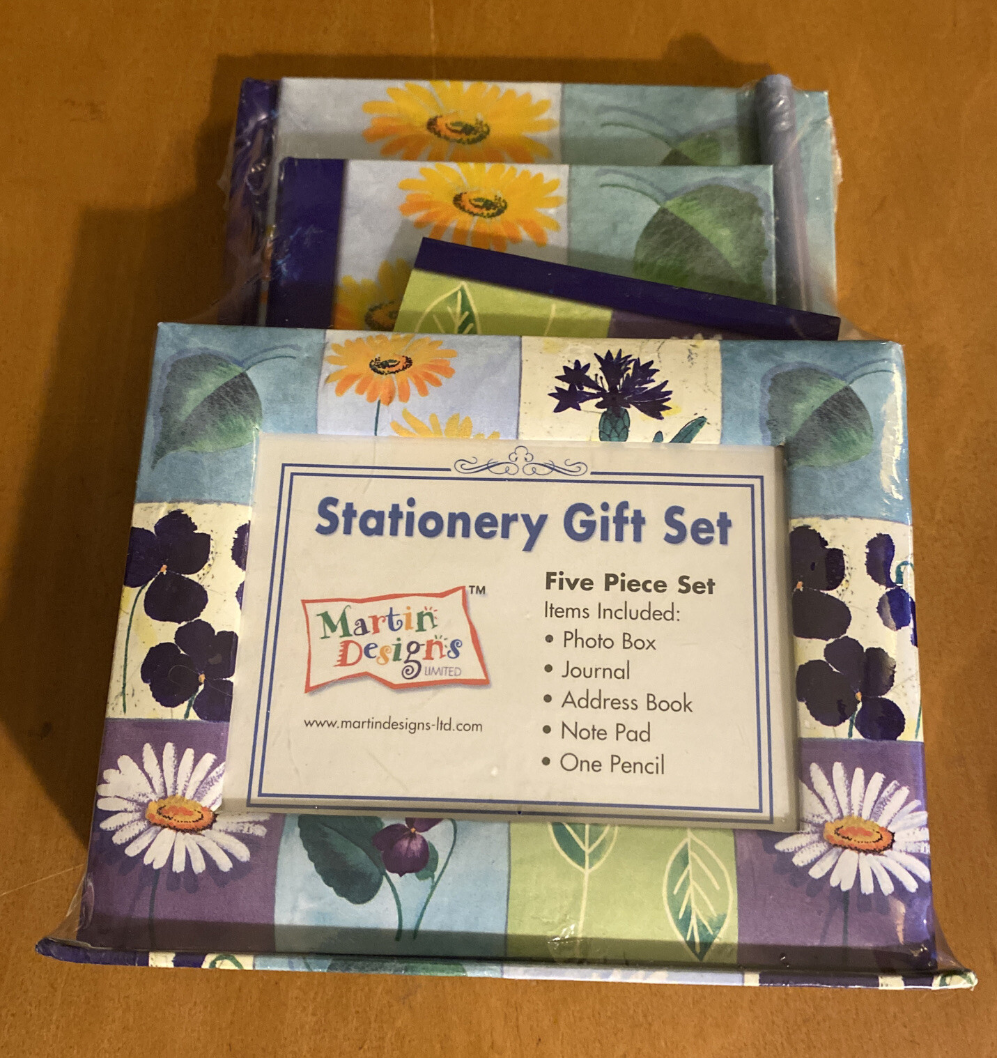 Martin Designs Stationary 5 Piece Gift Set Photo Box Journal Address Book Etc.