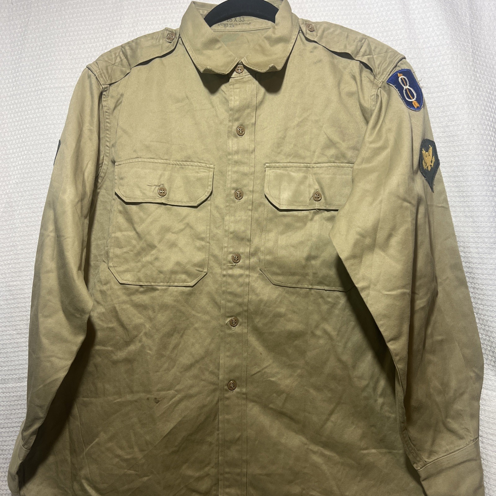 VTG - U.S. Army Issued Kakhi -1 Long Sleeve Shirt