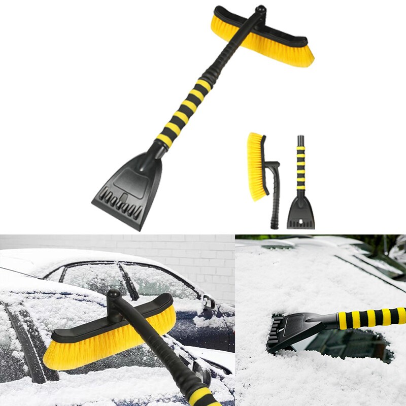 1Pc 2-in-1 Ice Scraper with Brush for Car Windshield Snow Remove Cleaner Black ?