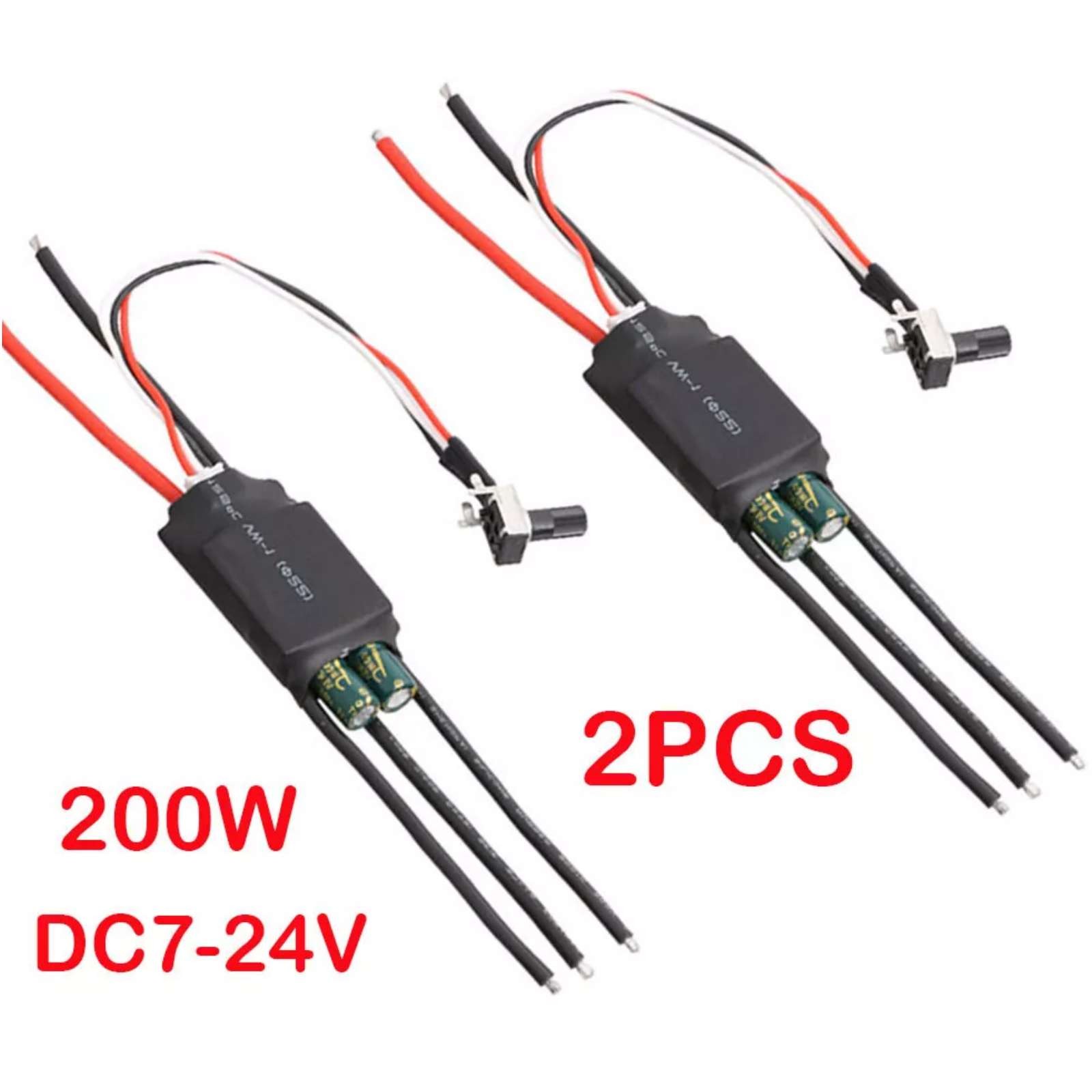Brandnew 2pcs 3-phase Brushless Motor Driver BLDC ESC Speed Controller 7-24V