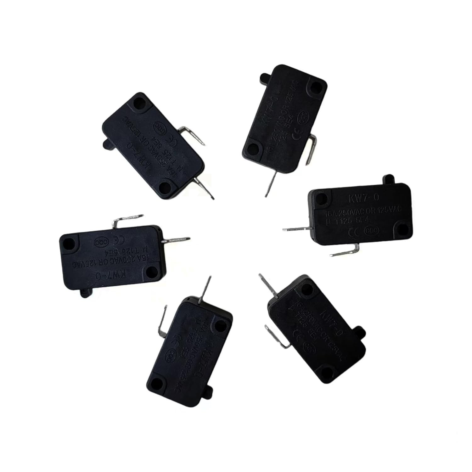 6pcs KW7-0 2Pins 16A 125V/250V Micro Switch for Power XL air Frye