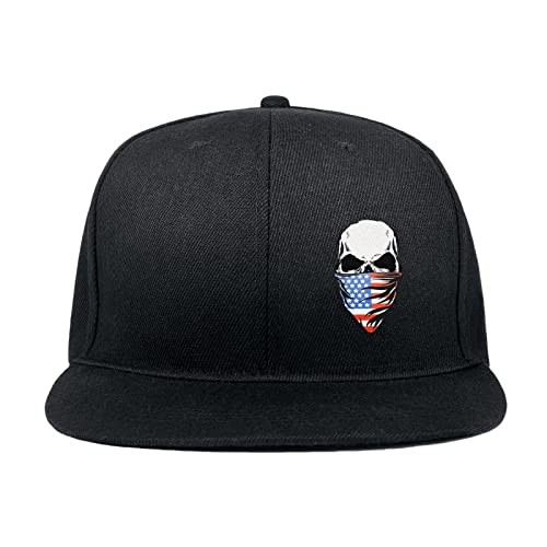 Snapback Hats for Mens Hat Fitted Mountain Gaming Trucker Dad Black-skull 2