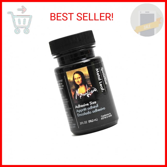 Mona Lisa Metal Leaf Adhesive Made in USA - 2 oz Size for Gold Silver Copper Gil