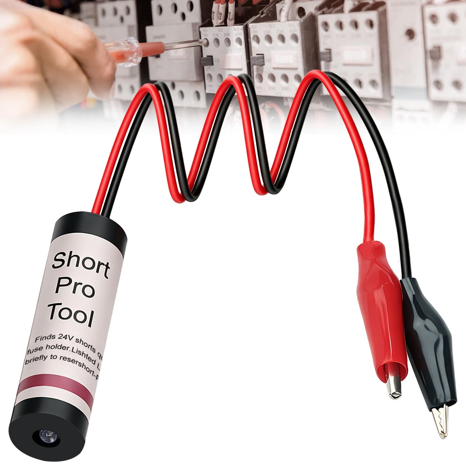 Short Pro Tool-24V Circuit Breaker Finder Tool with Compact, Red, Black