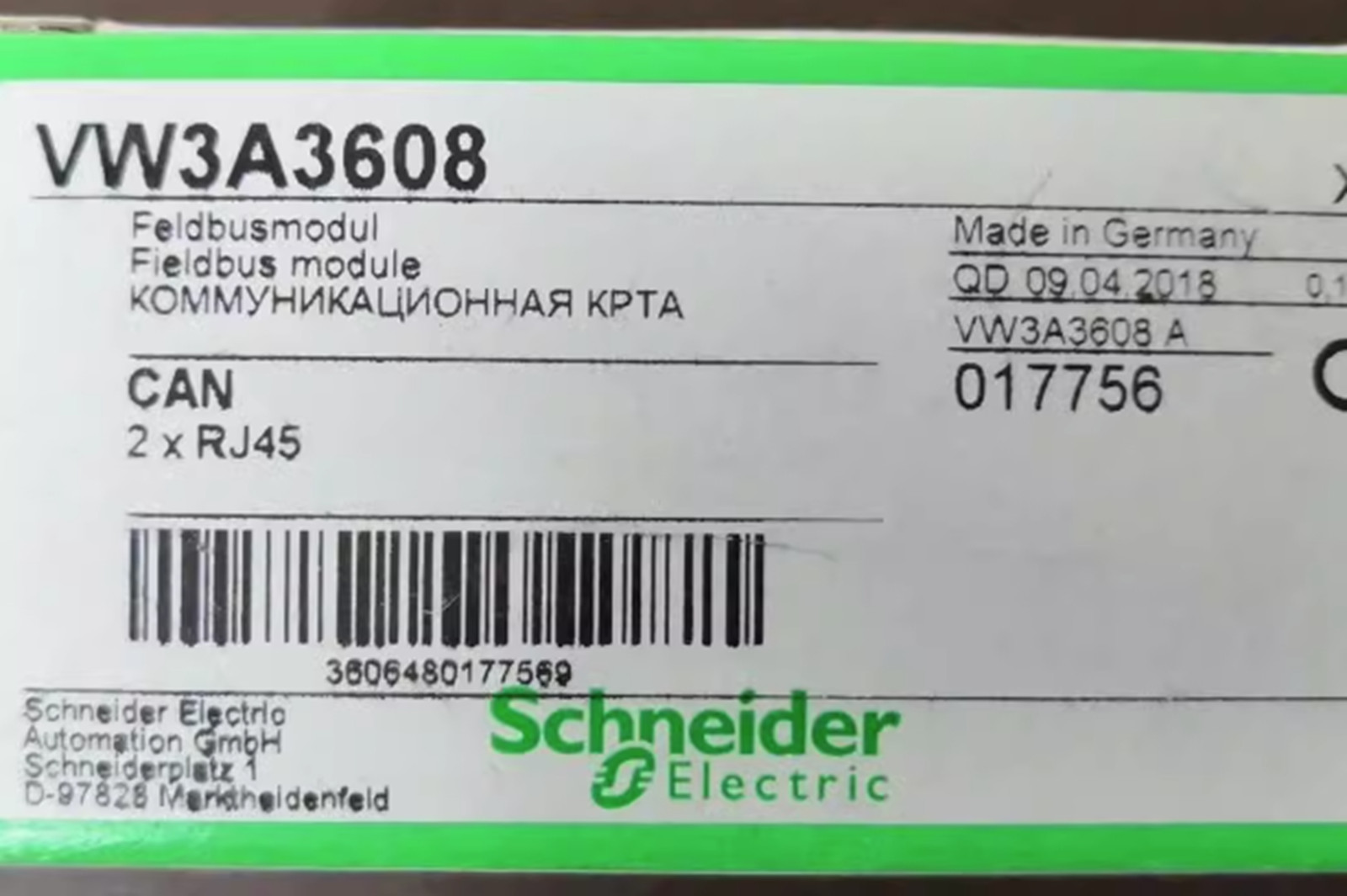 NEW Schneider Electric VW3A3608 CANopen Daisy Chain Comm Module