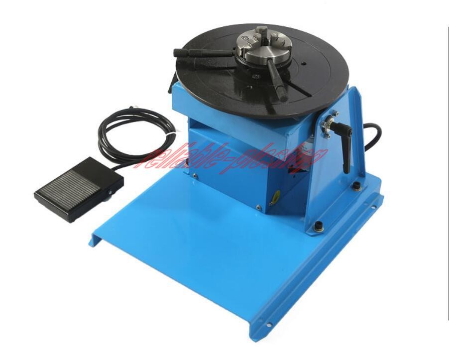 Rotary Welding Positioner 0-90° Weld Turntable Table 65mm 80mm 3 Jaw Chuck 10KG