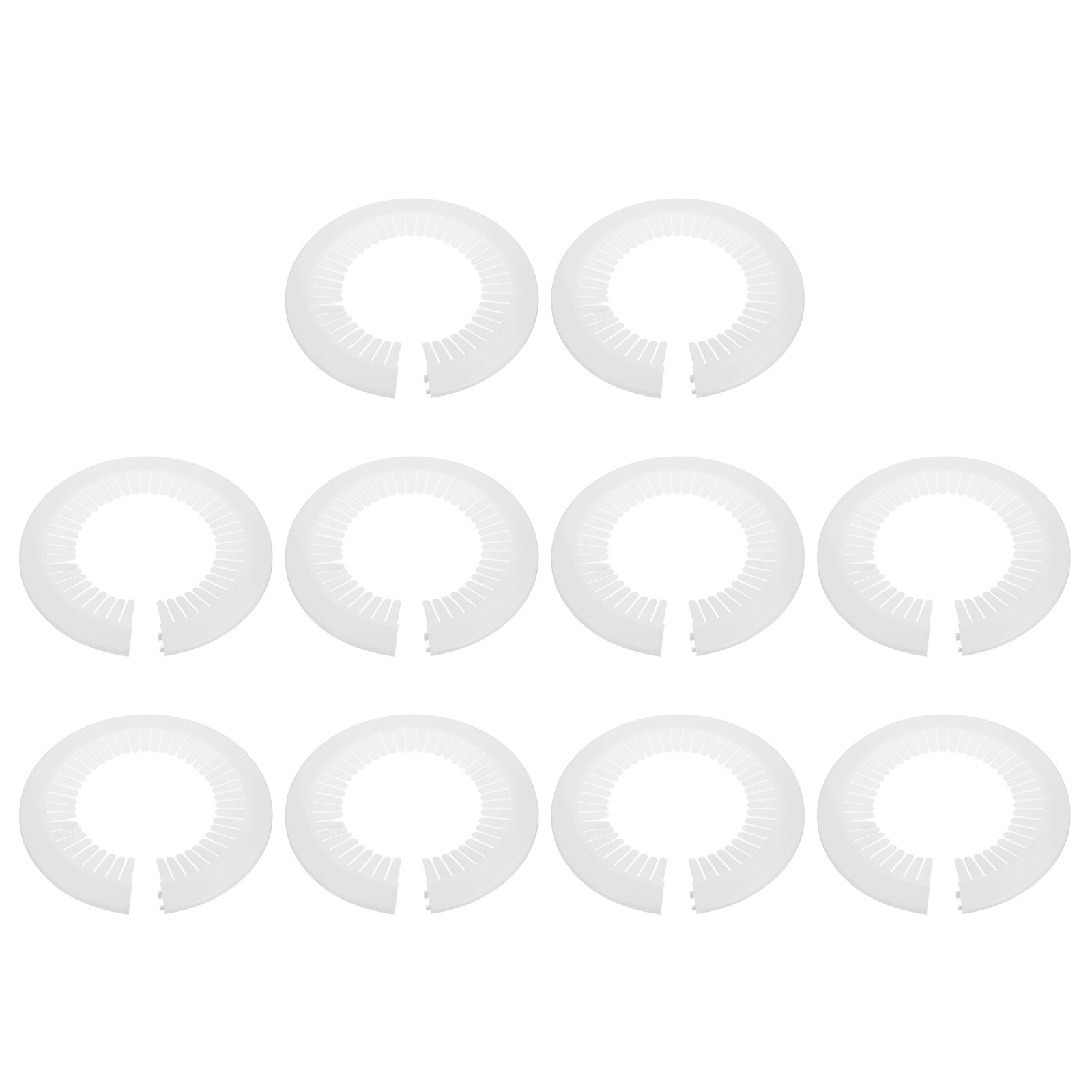 10pcs Flange Pipe Cover Decoration 4.92" to 6.61" Clip-on Wall Hole Cover, White