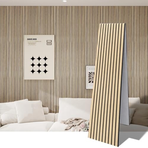 2 Large Sheets (94.5"x11.8") Self-Adhesive Acoustic Panels for Home Oak