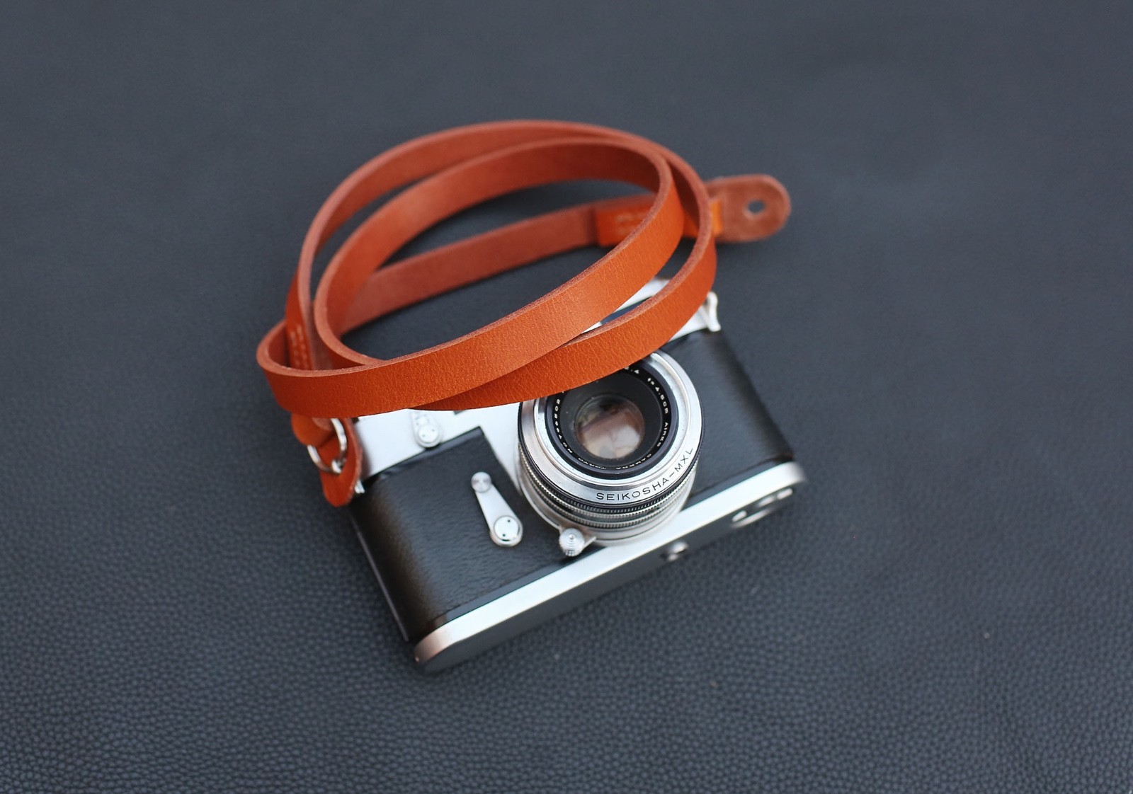Handcrafted Tan Leather Camera Strap – 13mm Wide, 3.5mm Thick