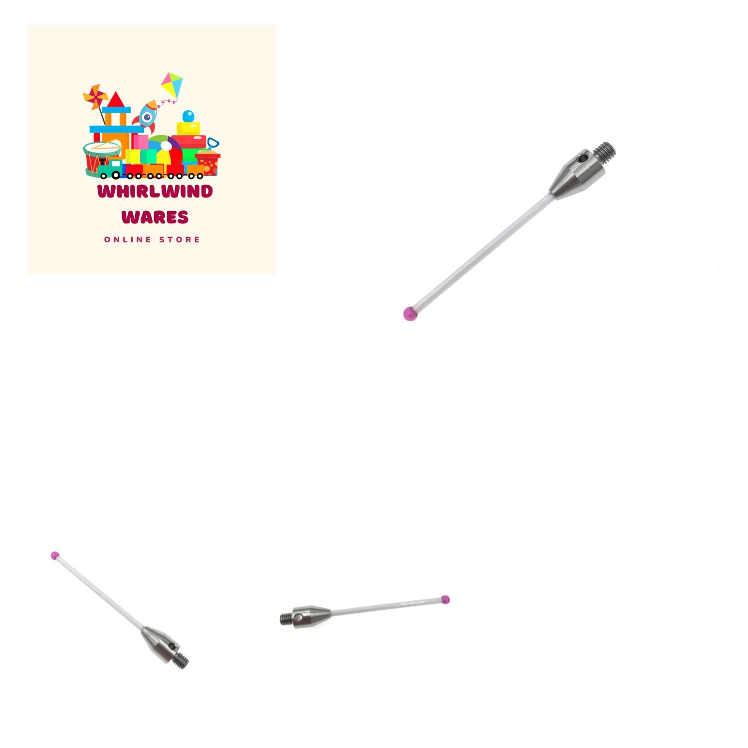 CMM Touch Probe Stylus 3mm Ruby Ball Tips M4 Thread Ceramic Stem 50mm Long