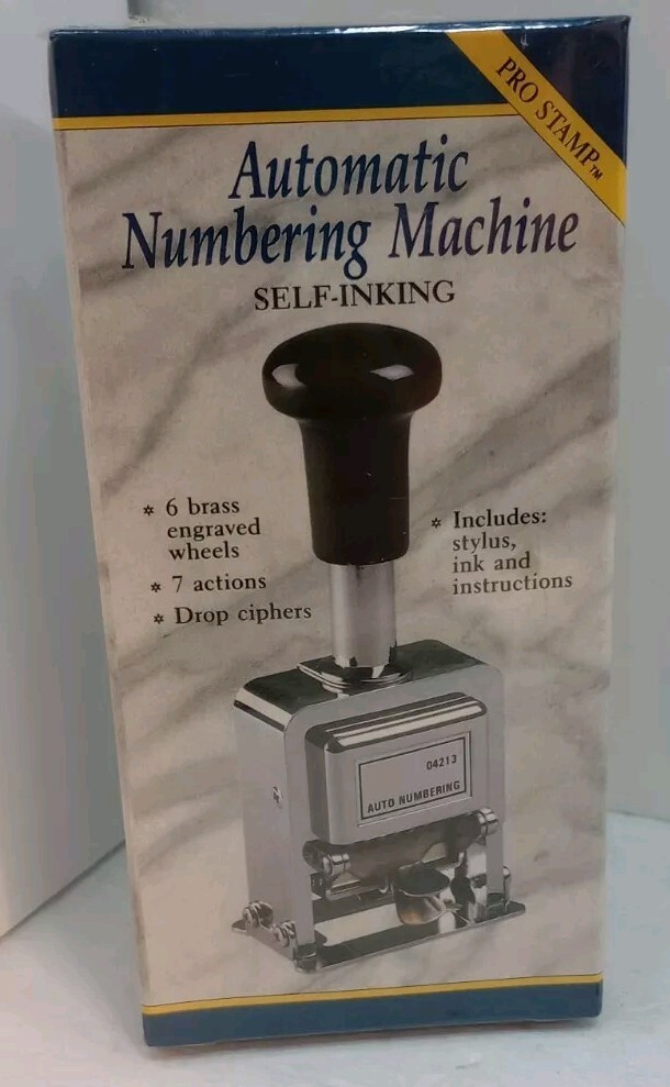 ROGERS AUTOMATIC NUMBERING STAMP MACHINE WITH INK AND STYLUS - NEW SEALED!