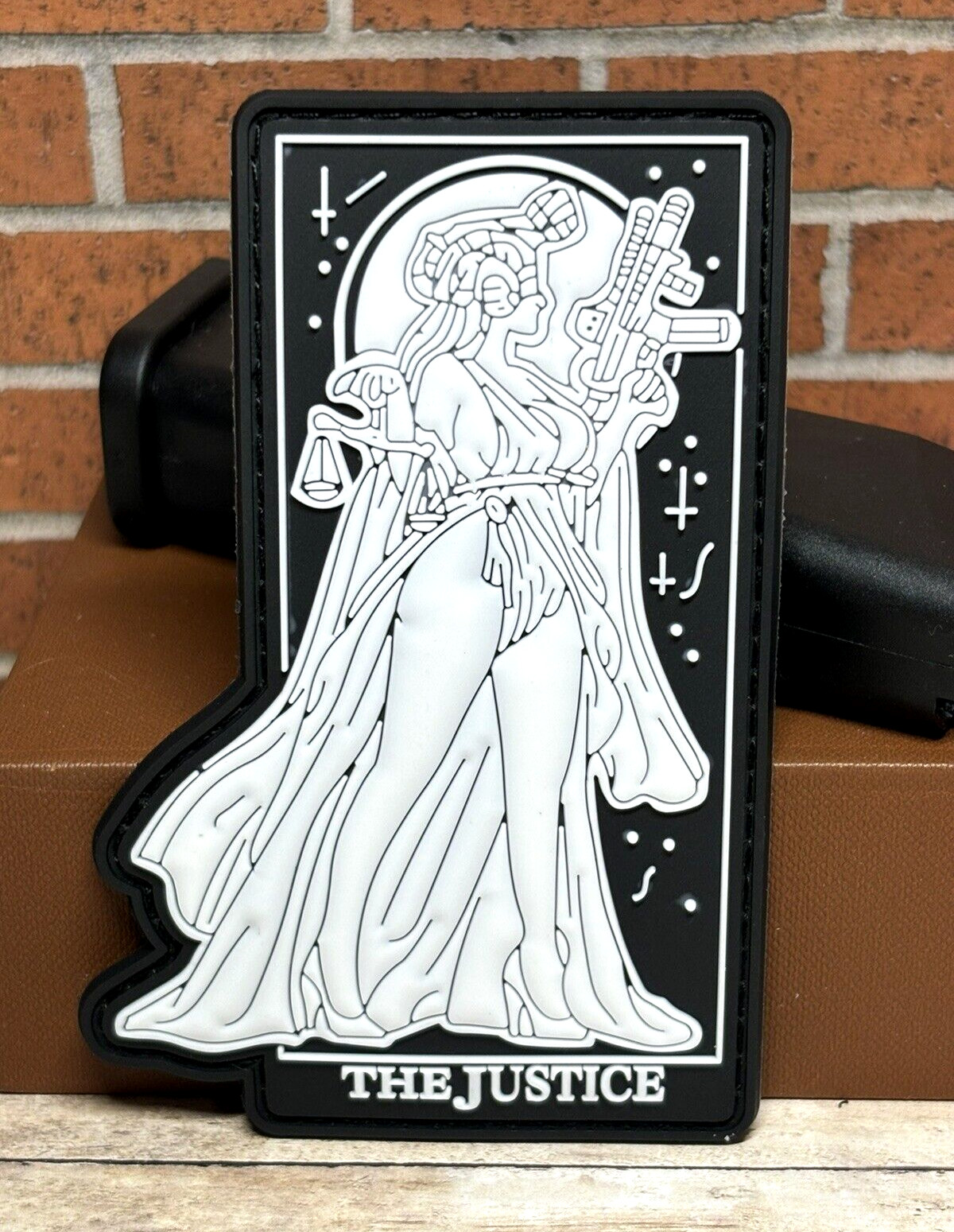Tactical PVC Patch - Tarot Card Patch - The Justice Sexy Lady Gun Morale Patch