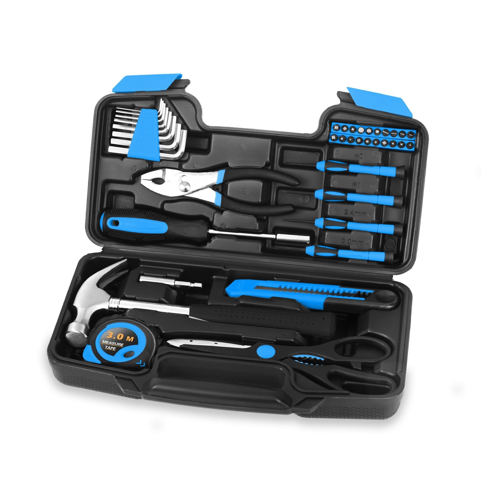 39 Piece Basic Household Tool Set With Storage Case For Home Repair DIY Projects