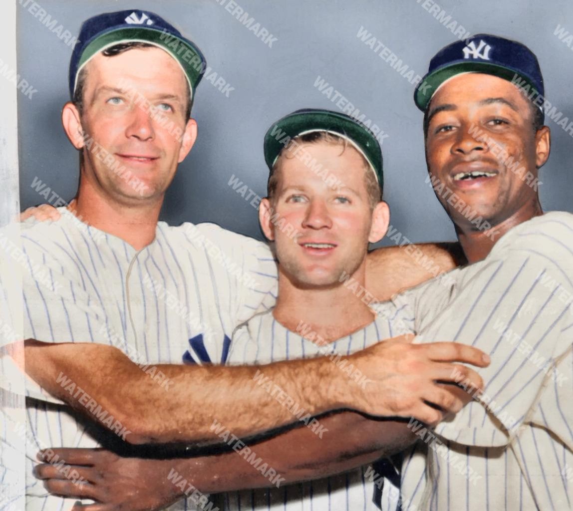 HE953 Collins - Whitey Ford Elston Howard NY Yankees 8x10 16x20 Colorized Photo
