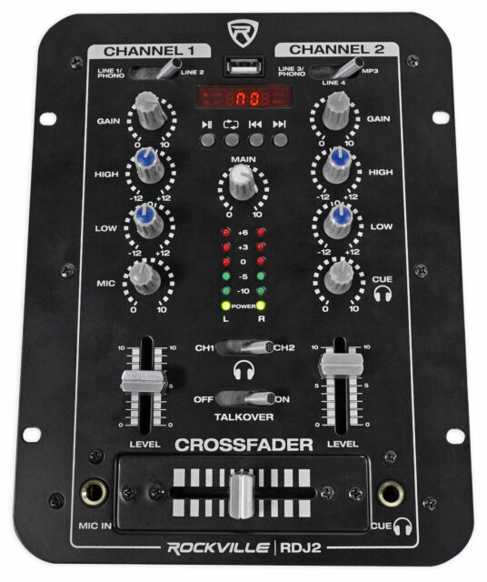 Rockville RDJ2 2-Channel DJ Mixer with USB - NEVER USED