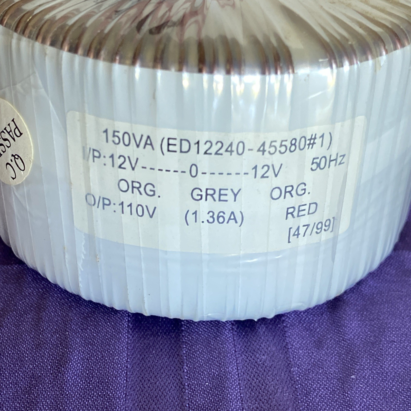 150VA Toroid Audio Transformer 12V-0-12V ED12240