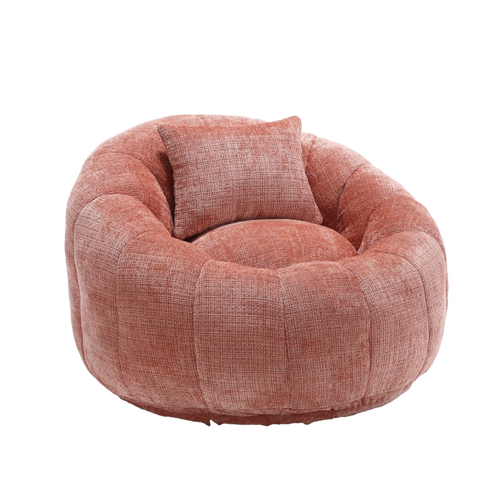 UNITED WE WIN Modern Bean Bag Chairs, Comfy Round Chair for Adults with Ottoman
