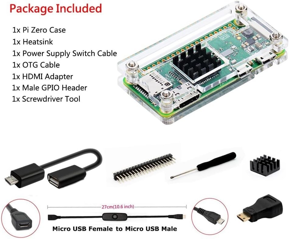 Raspberry Pi Zero 2 W Case Kit with Raspberry Pi Zero 2 W Case Power Supply