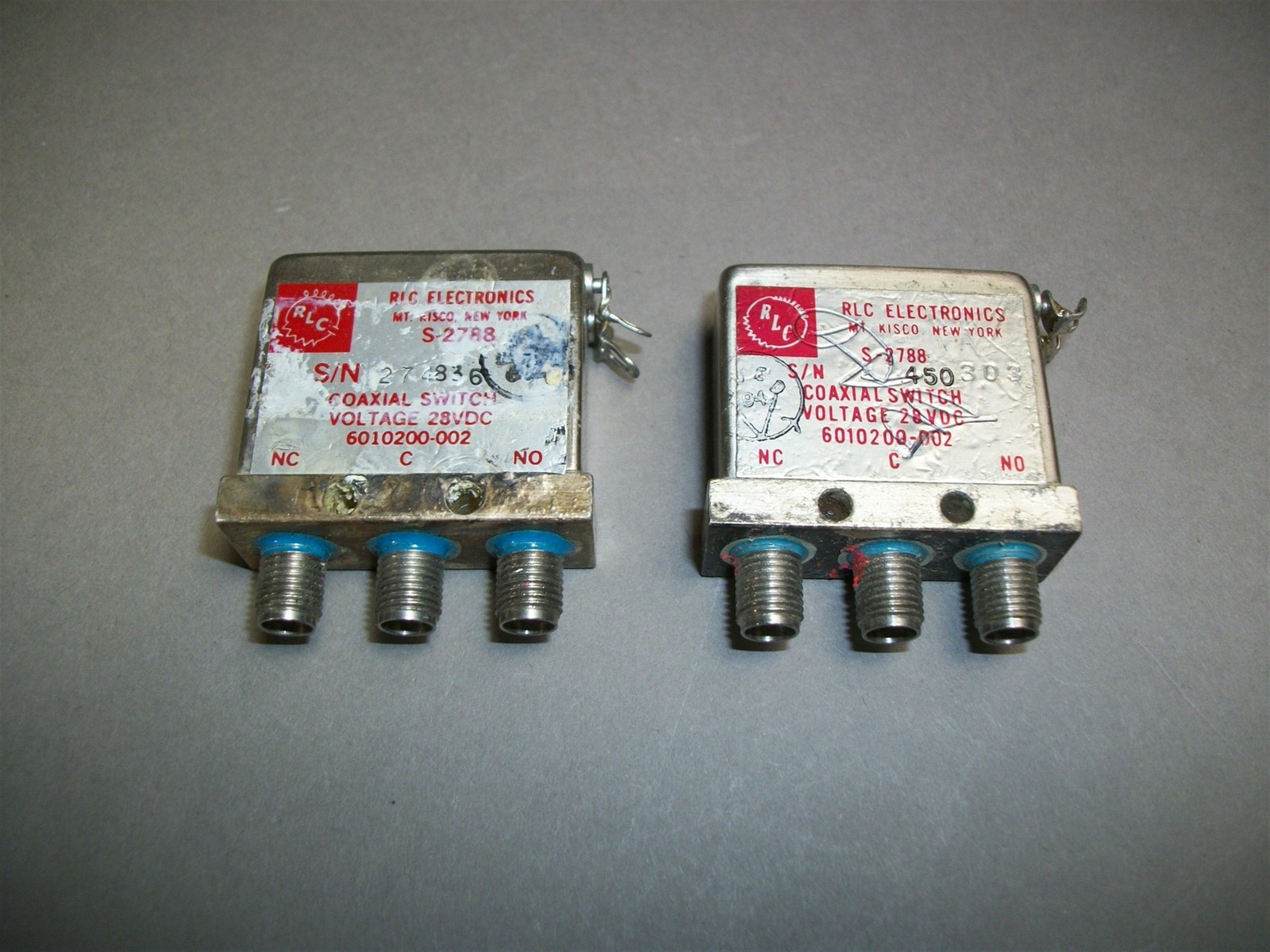 Lot of (2) RLC Electronics S-2788 SMA Jack Coaxial Switch 28VDC - DC to 18 GHz