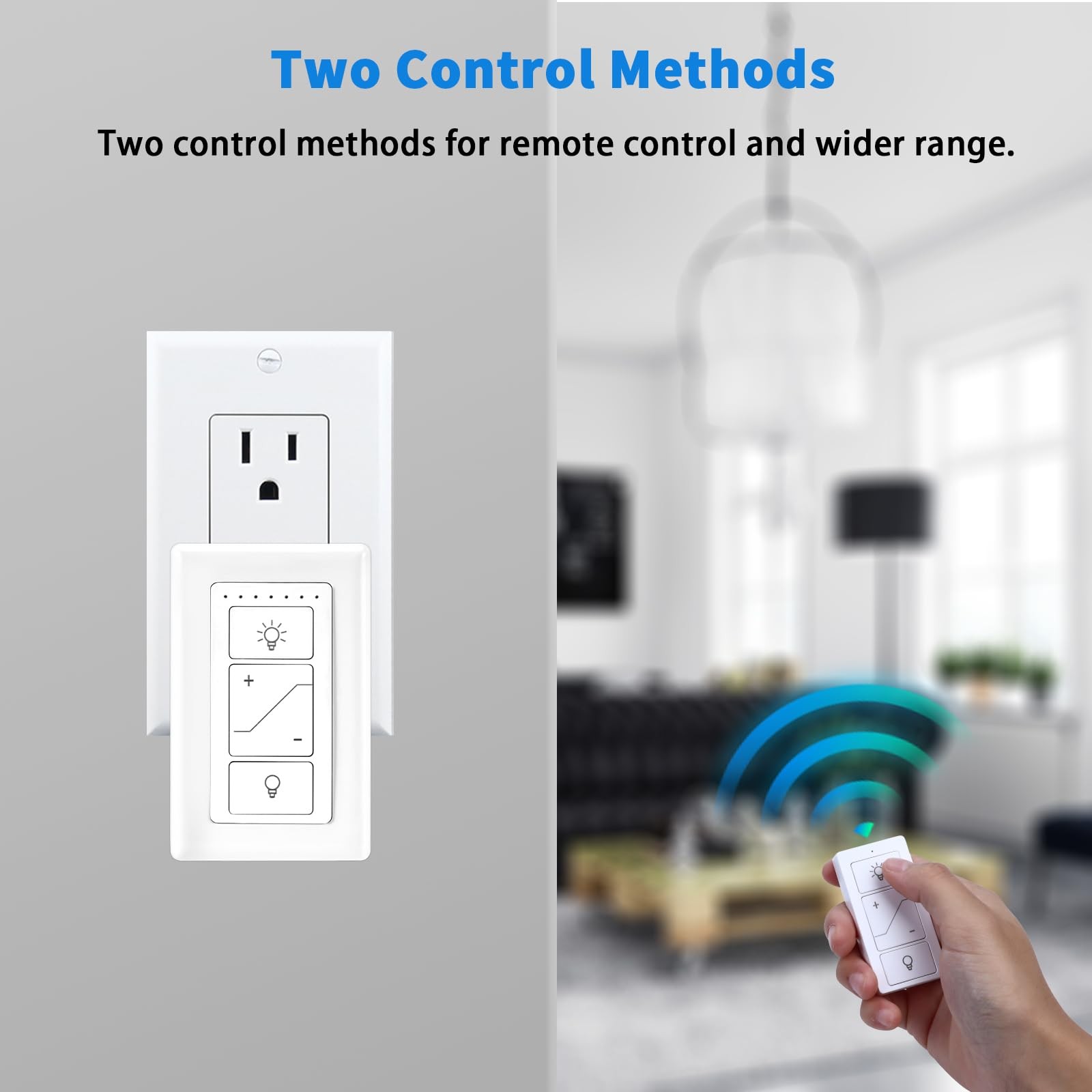 Plug in Dimmer, Wireless Dimmer Plug with Remote, Digital Plug Light Switch f...