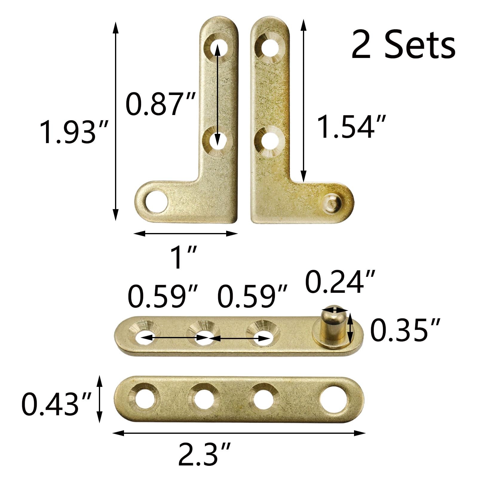 Door Pivot Hinges Cabinet Rotating Hinge Door Fitting Brass Pivot Drawer Hing...