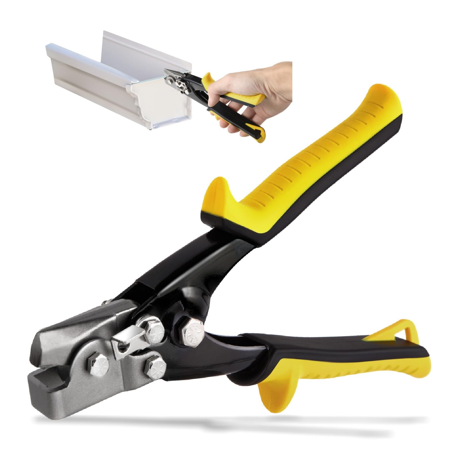 Snap Lock Punch Tool for Sheet Metal, 9”Gutter End Cap Crimper Tools for Vinyl a
