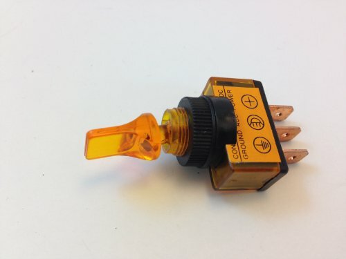 ILLUMINATED TOGGLE SWITCH ON/OFF 20 AMP 12VDC COLOR (1 PACK, AMBER)