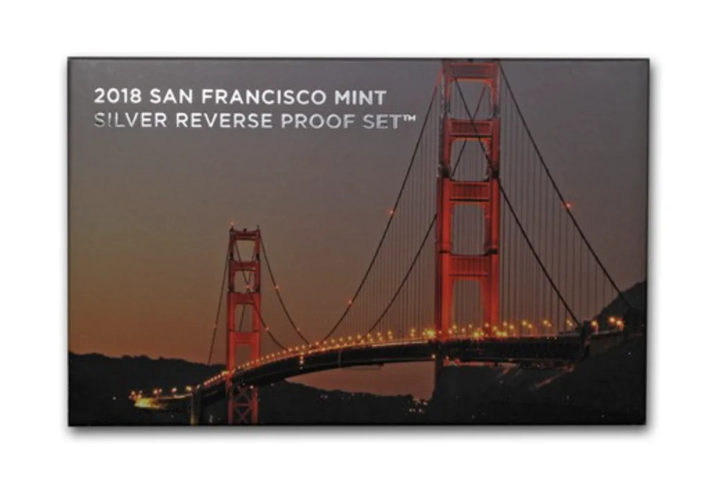 2018-S U.S. Silver Reverse Proof Set: Complete 10-Coin Set, with Box and COA